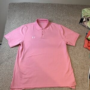 Under Armour Men's Pink Polo Shirt